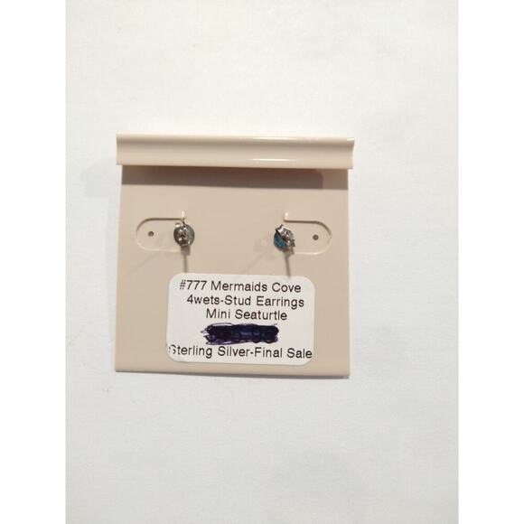 Mermaid Cove 925 Sterling Silver Stud Earrings Mini Seaturtle Turtle Posts - Picture 4 of 4